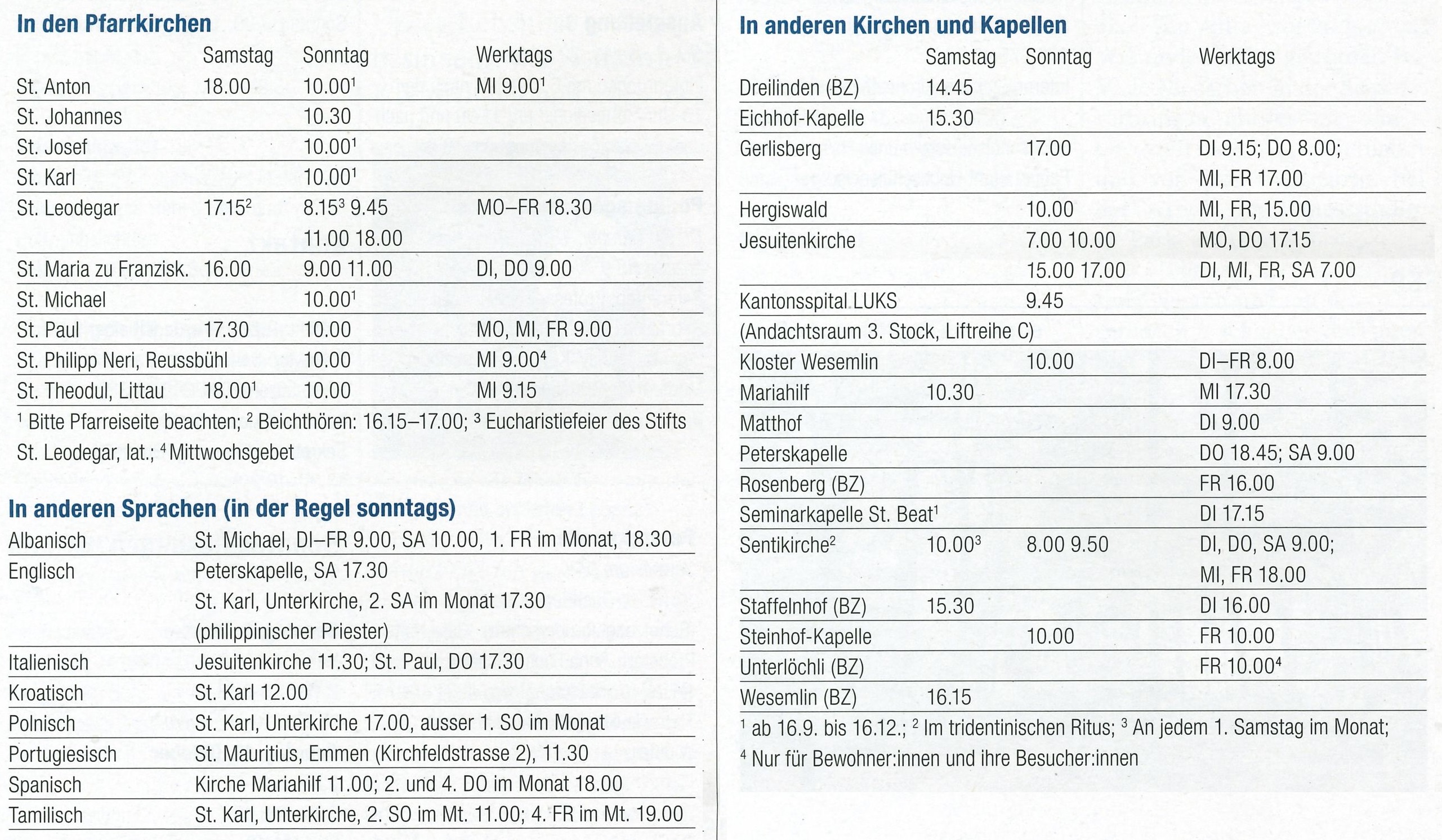 HORARIOS DE MISA et al.